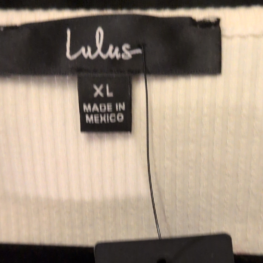 Lulu's Ivory Ribbed Short Sleeve Top - Picture 2 of 8